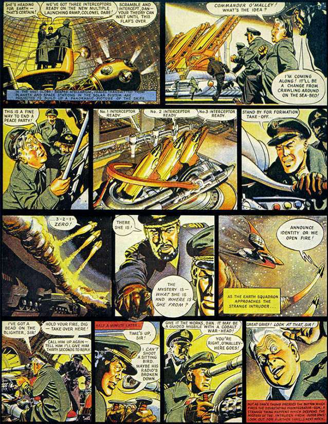 Page 2 of an episode from the mid-1950's Dan Dare story "The Man From Nowhere"