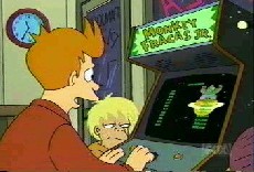 Click on this image of Fry (shortly before he was frozen in time for 1000 years) to listen to the main title music from the series (WAV format - 71.8 KB)