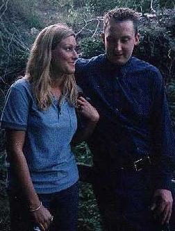 Micki and Kat on a romantic walk in the woods. 
