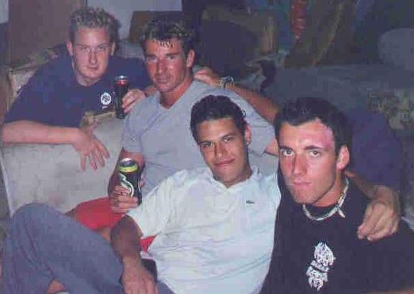 In the TV room... Micki, Mario, Felipe and Mads
