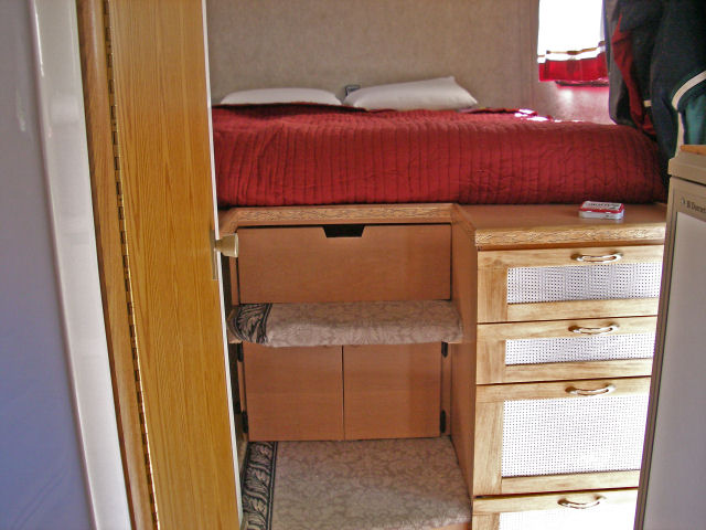 After: Storage spaces below the loft.
