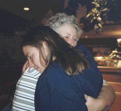 Mom hugging me - Get the hell away from me, b____.