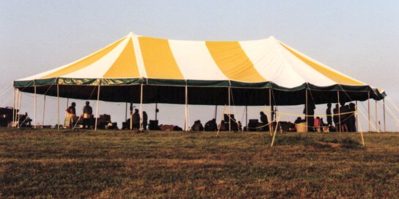 The first time this tent was set up.  Just a few sags!  Aug 2002