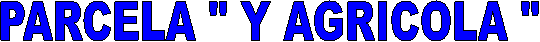 PARCELA " Y AGRICOLA "