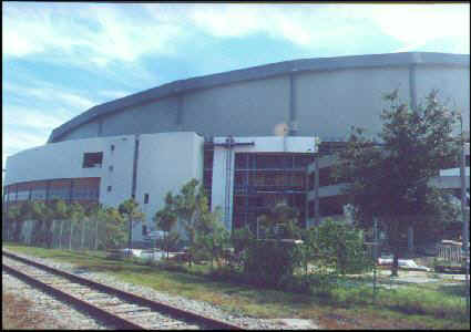 Looking across tracks dome, centerfield entertainment area