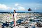 Maggie, on an abandoned rocky point that protrudes out into the Sea...