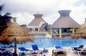 Two views of one of the several pools at the hotel.