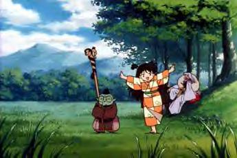 You can see Fluffy hanging out in the background, watching Rin run around like an idiot.