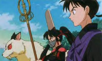 Ready for battle....Sango's behind Kirara, so...gas mask's ready!