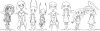 A picture of all of the RPG characters as Invaders....and Tallests. From left to right: Stacia, Red, Sylvyrr, Feusci, Purple, Qumiza, Joelle and Dib.