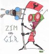 An awesome piccie of Zim and GIR.