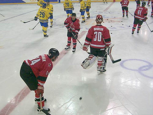 Brendan Shanahan and Martin Brodeur