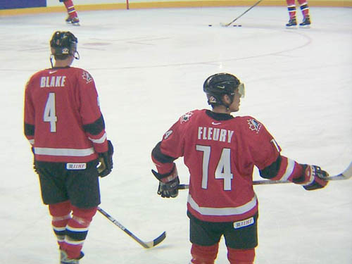 Rob Blake and Theoren Fleury