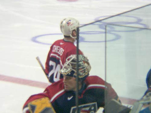 Chris Chelios and Mike Dunham