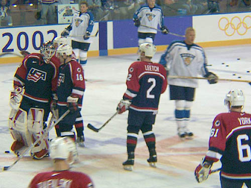 Tom Barrasso, Chris Drury, Brian Leetch, Mike York