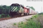 Indiana & Ohio Railway GP50 #3101 on Train 413 sitting South of Baker Rd on Mother's Day 1998