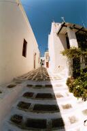 Narrow white washed streets