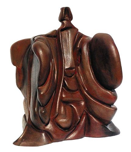 Uomo dalle quattro ali - terracotta con patina bronzea, cm.23x21x18, A. 2000