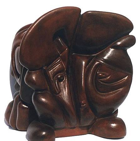 La gatta sorpresa - terracotta patinata, cm.18x15x16,  A. 2000