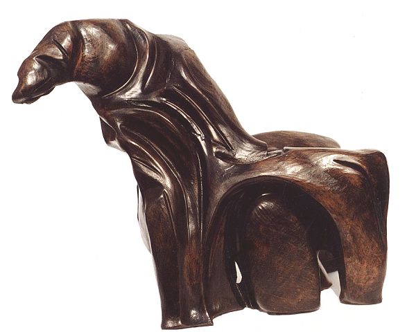 La cavallina - terracotta patinata, cm.25x28x14, A. 2001