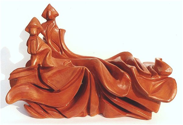 Essere energia - terracotta patinata, cm.30x50x21, A. 2001