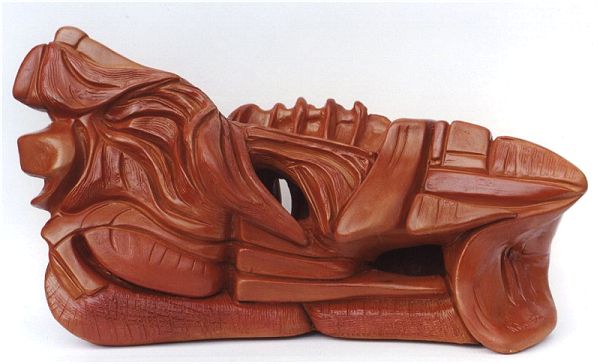 Mutazioni di un cavallo - terracotta patinata, cm.24x50x22, A. 2001