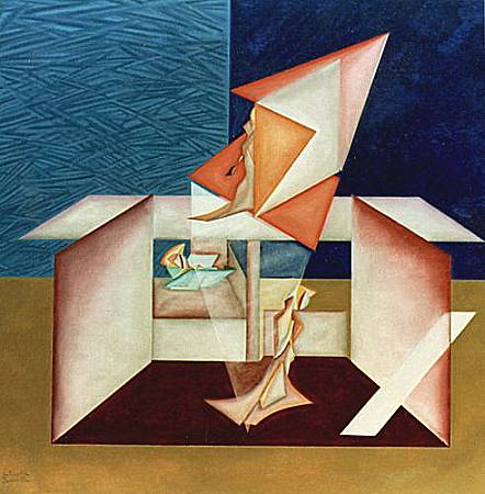 Il passaggio della vita - olio su masonite, cm.80x80,  A. 2000