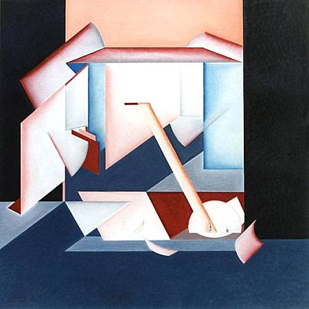 Risvegliarsi - olio su masonite, cm.70x70,  A.1999