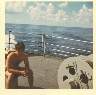 Thomas Kekahio on fantail at sea