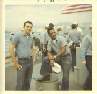 Ron Rogel and Luther Byrd on the fantail during a barbecue at sea