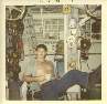 Joe Tucker having coffee on duty in fireroom