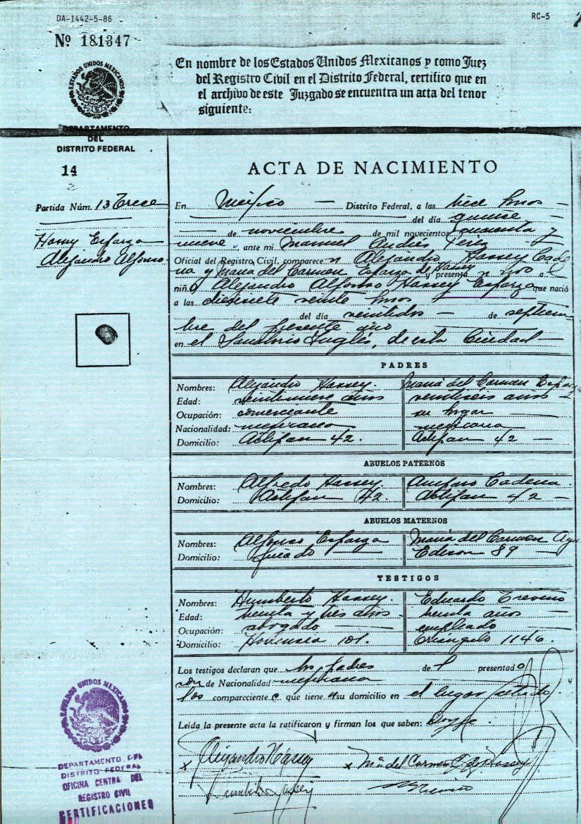 Acta de Nacimiento