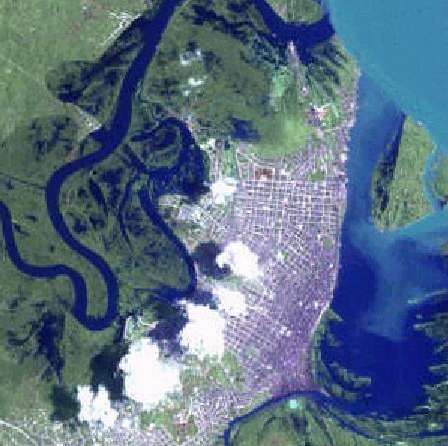 Vista satelital de Iquitos