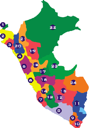 Mapa pol�tico del Per�