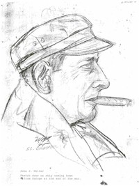 John J. Miller - drawing done aboard ship on way home at the end of the war. (M. Miller)