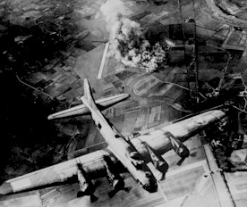 B-17 delivering bombs over Europe