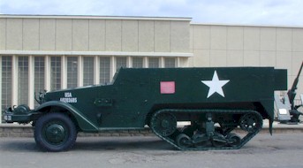 Restored Half-track on display at Normandy.