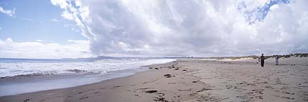 a cloudy day at the beach