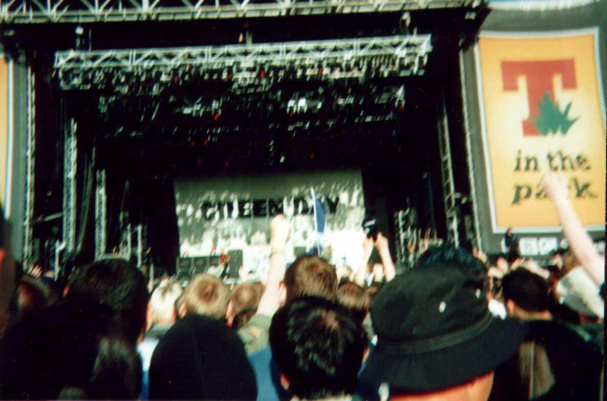 Green Day on stage.