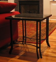 Granite-top table 24"X30" with solid iron legs