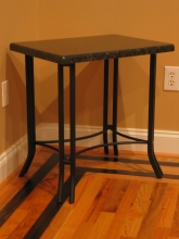 Granite-top table 18"X24" with solid iron legs
