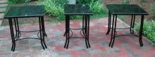 Granite-topped tables with solid 1.25" iron legs