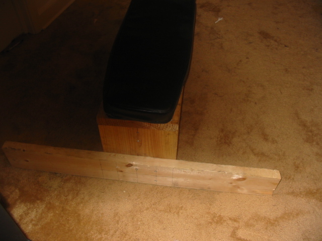 44"--2x6 attached with wood screws