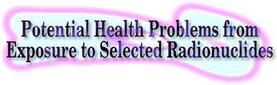 Potential Health Problems from <br>
Exposure to Selected Radionuclides: