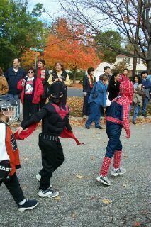 Kyle in the parade - "To the batmobile, and quickly!"