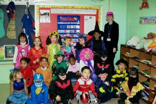Ben's Kindergarten class (Ben 3rd from left in front row)