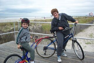 Kyle and Carol on a "Tandem bike"