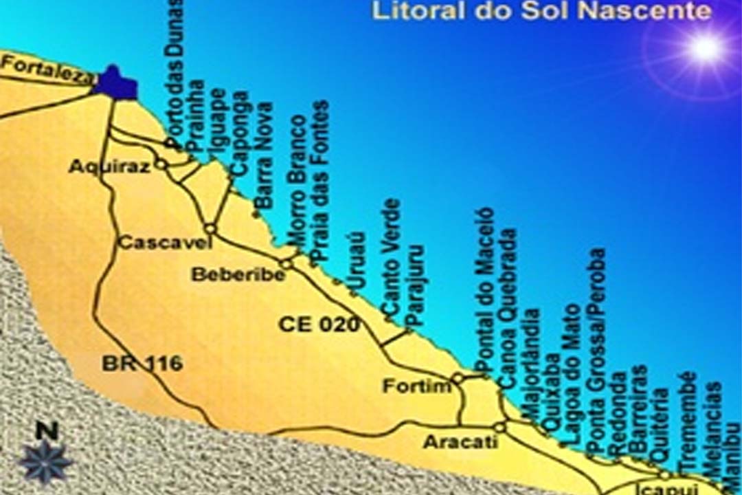 Mapa das Praias do Sol Nascente