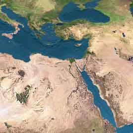 vista satelite Egipto y Rio Nilo