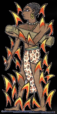In the cataclysmic last act of a 1500-year-long drama, the Nubian sorcerer Sa-Neheset and his scroll of spells are engulfed in the flames summoned by his rival, the Egyptian master-magician Sa-Paneshe.